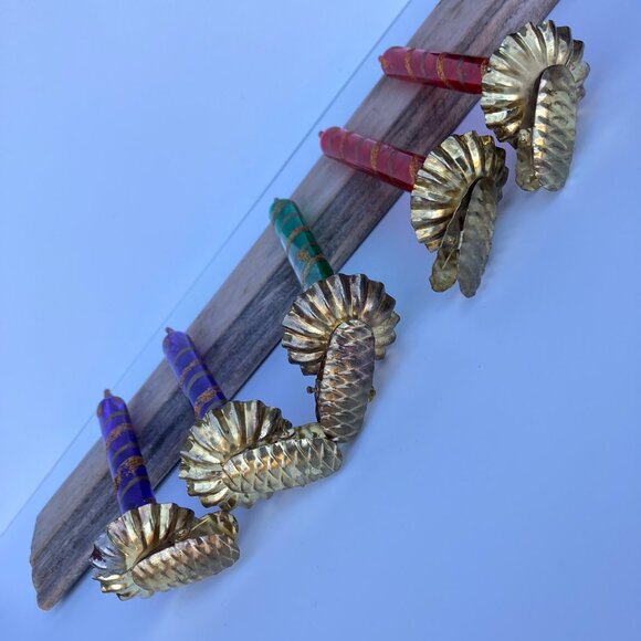 Blown Glass Unsilvered Candlestick Clip Ornaments - set of 5 - Picture 11 of 15